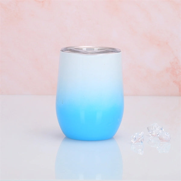 12oz Double Wall Gradient Color Eggshell Cup with Lid