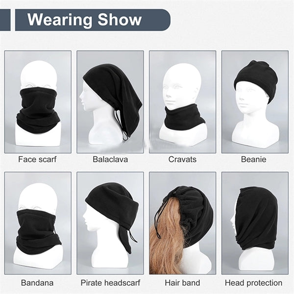 Unisex drawstring winter fleece neck gaiter face mask-1ply