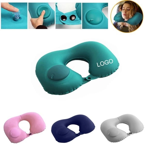 Hand Press U Neck Travel Inflatable Pillow