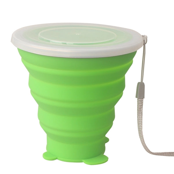 320 ml Cartoon Bear Silicone Foldable Coffee Cup with Lid