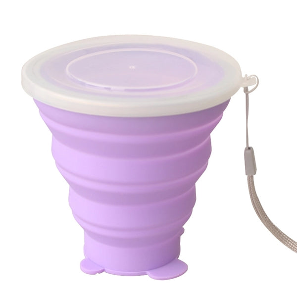 320 ml Cartoon Bear Silicone Foldable Coffee Cup with Lid