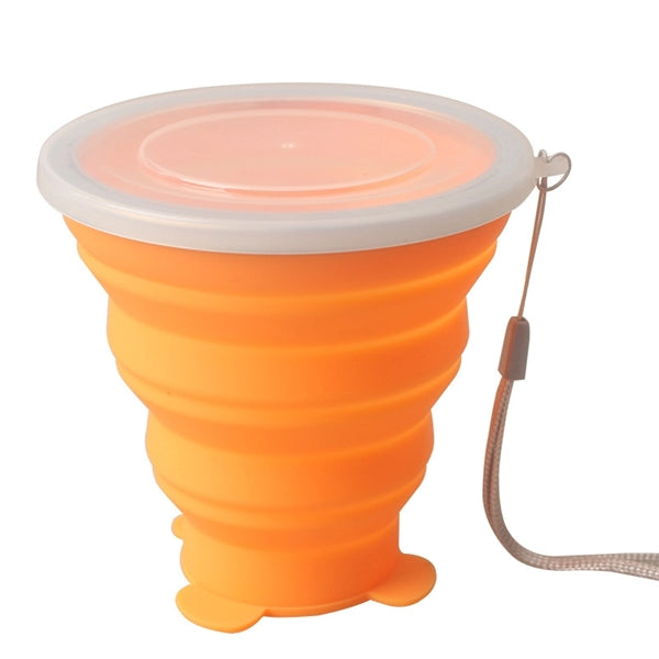 320 ml Cartoon Bear Silicone Foldable Coffee Cup with Lid