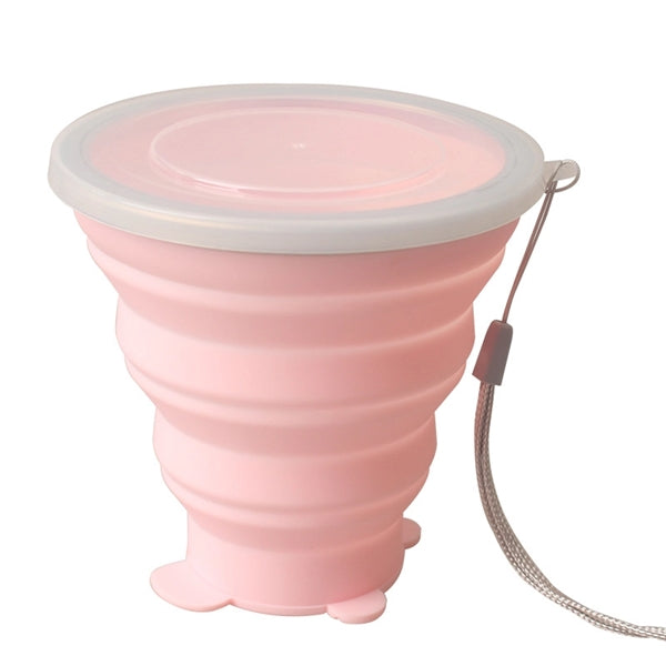 320 ml Cartoon Bear Silicone Foldable Coffee Cup with Lid
