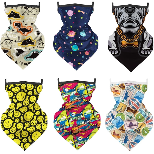 Bottom Fleece Kids Cartoon Mask Neck gaiter With Ear Loop