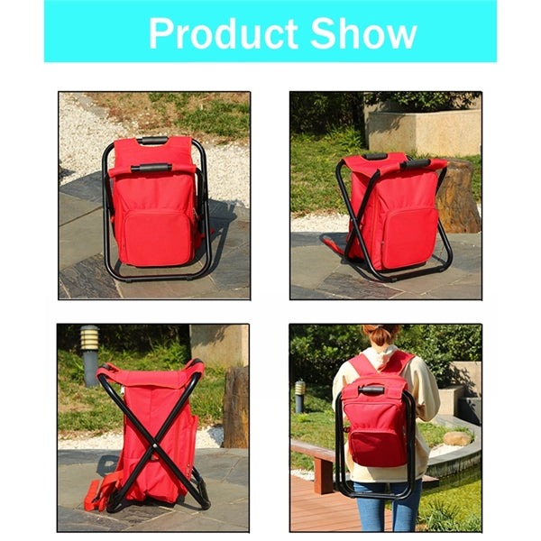 Outdoor Folding Backpack Cooler Bag Chair