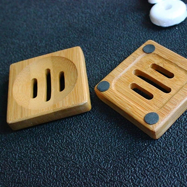 Square Bamboo Bathroom Soap Case