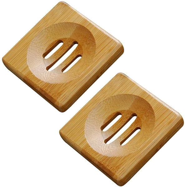 Square Bamboo Bathroom Soap Case