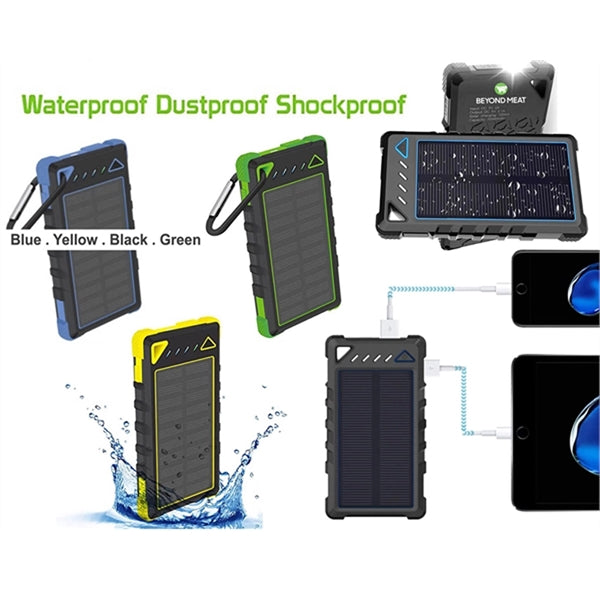 Waterproof and Shockproof 10,000mAh Solar Power Charger