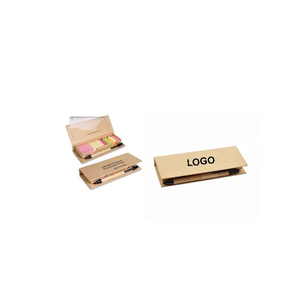 Logo Memo Note Pads Set With Ruler and Pen