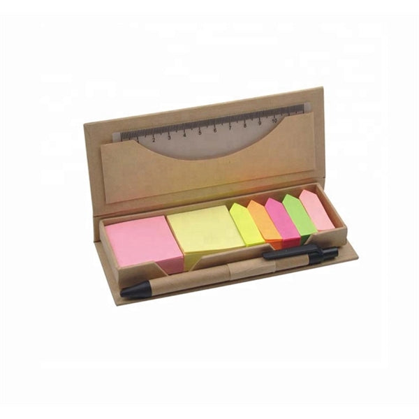 Logo Memo Note Pads Set With Ruler and Pen