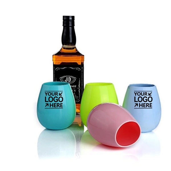 Unbreakable Stemless Plastic Wine Glasses 11.6 oz