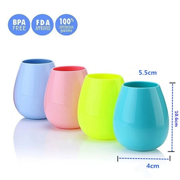 Unbreakable Stemless Plastic Wine Glasses 11.6 oz