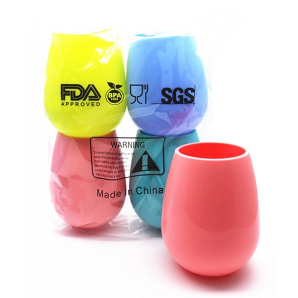 Unbreakable Stemless Plastic Wine Glasses 11.6 oz
