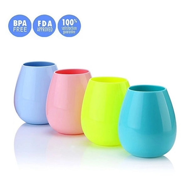 Unbreakable Stemless Plastic Wine Glasses 11.6 oz