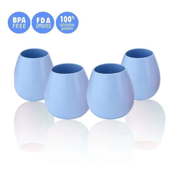 Unbreakable Stemless Plastic Wine Glasses 11.6 oz