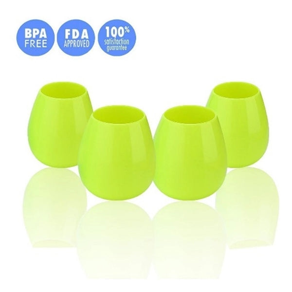 Unbreakable Stemless Plastic Wine Glasses 11.6 oz