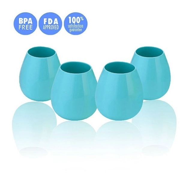 Unbreakable Stemless Plastic Wine Glasses 11.6 oz