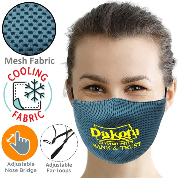 3-Layer Cooling Face Mask w/Screen Print