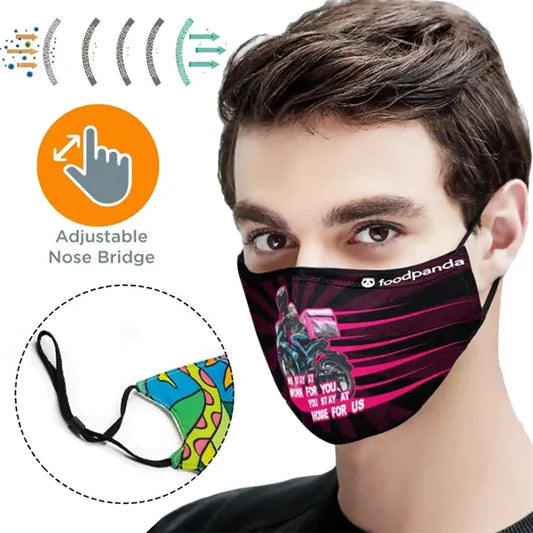 5 Layer Full Color Face Mask w/ Adjustable Ear Loop