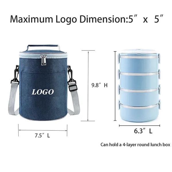 Insulated Round Lunch Bag