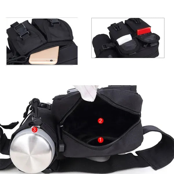 Tactical Waist Bag With Water Bottle Pouch