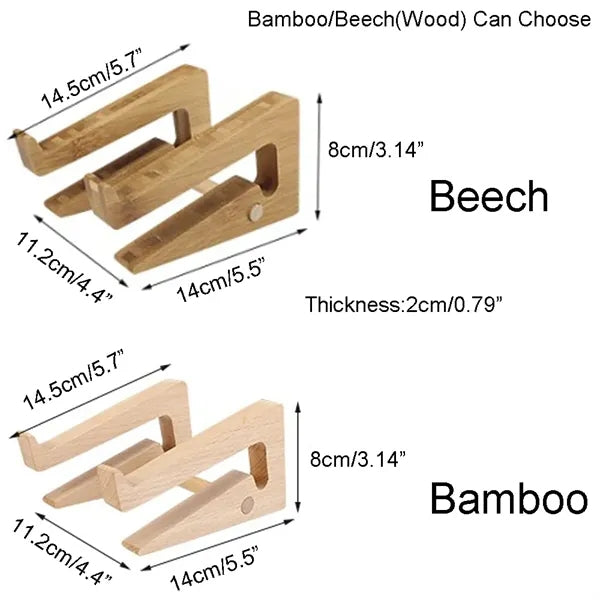 Desk Riser Computer Holder Bamboo Wooden Laptop Stand