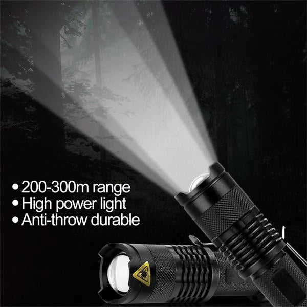 Waterproof LED Zoomable Flashlight