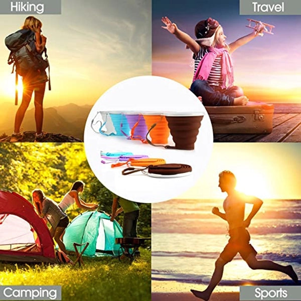 Silicone Folding Camping Cup with Lids