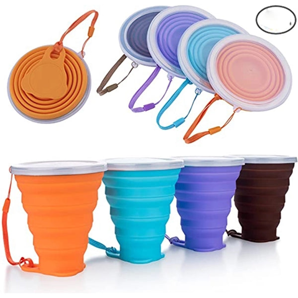 Silicone Folding Camping Cup with Lids