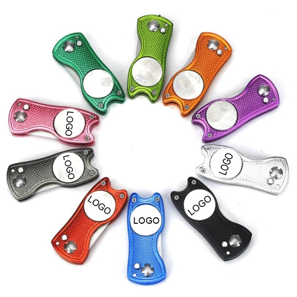 Stainless Steel Foldable Divot Repair Tool Ball Marker