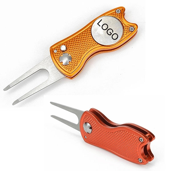 Stainless Steel Foldable Divot Repair Tool Ball Marker
