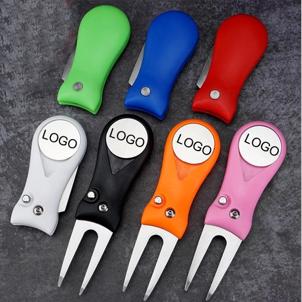 2-in-1 Foldable Golf Divot Repair Tool