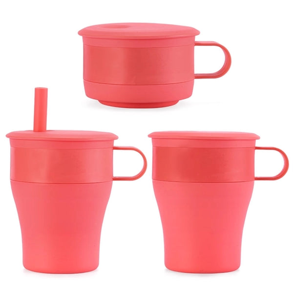 Collapsible Silicone Travel Cup W/ Straw