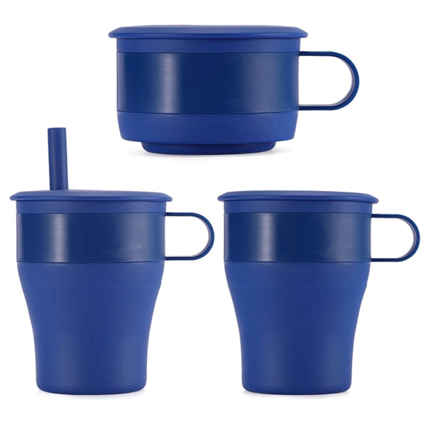 Collapsible Silicone Travel Cup W/ Straw