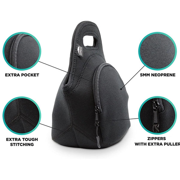Neoprene Tote Handbag Insulated Lunch Bag With Extra Pocket