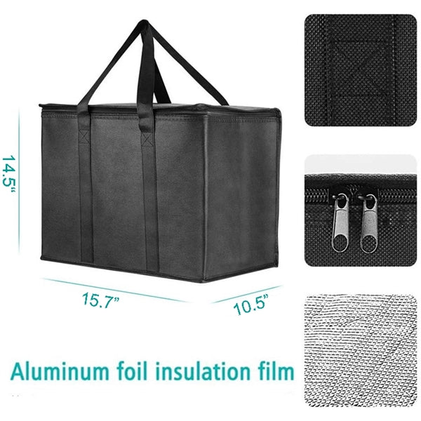 Lunch Handbag Aluminum Foil Insulated Tote Bag With Zipper