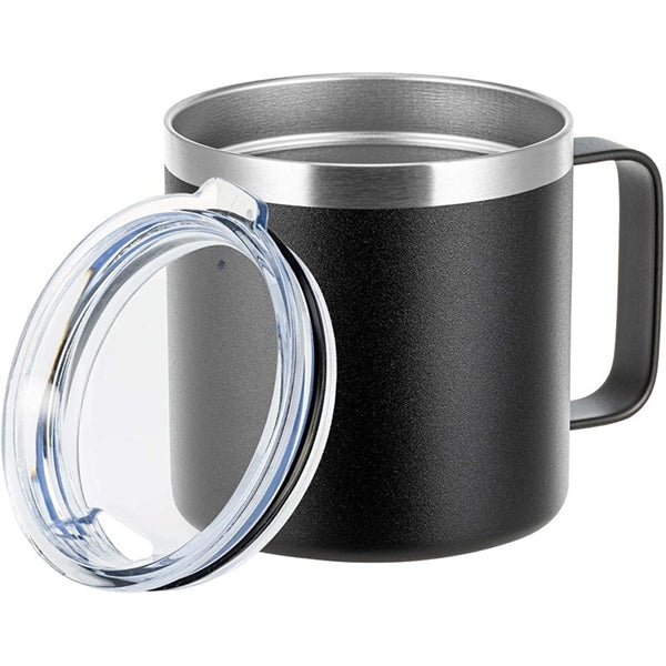 Double Wall Coffee Mug with Lid 14oz