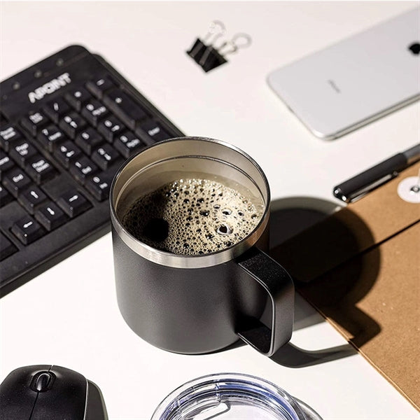 Double Wall Coffee Mug with Lid 14oz