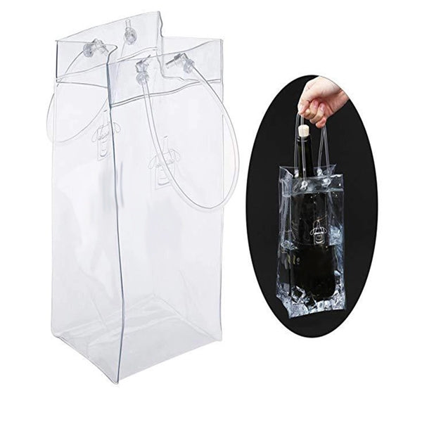 Transparent Wine Cooler Bags, Clear Wine Pouch Cooler Bags