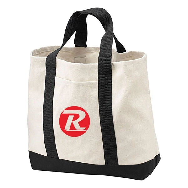 Heavy Canvas Sturdy Two-Tone Tote Bags