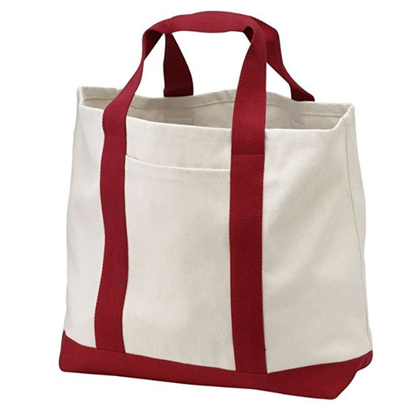 Heavy Canvas Sturdy Two-Tone Tote Bags