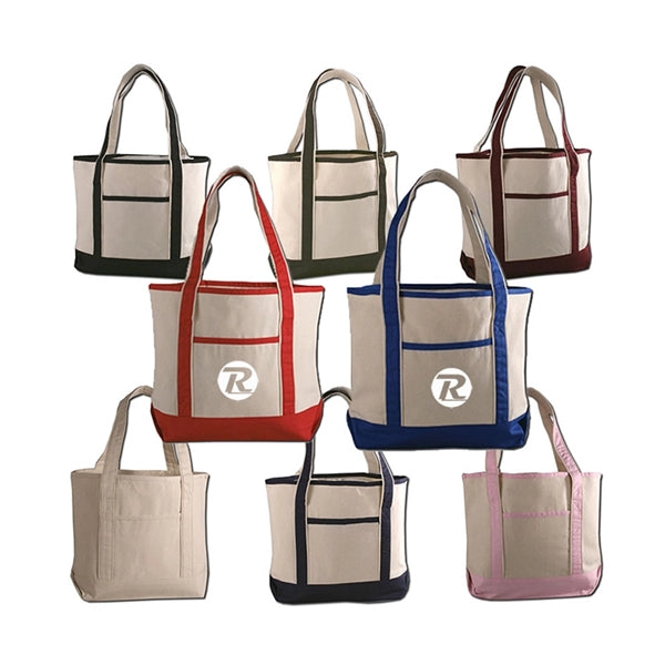 Heavy Duty Canvas Boat Tote Bag with Front Pocket