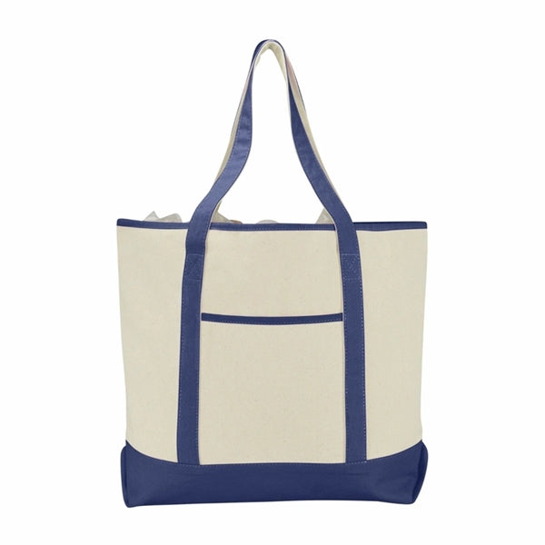 Heavy Duty Canvas Boat Tote Bag with Front Pocket