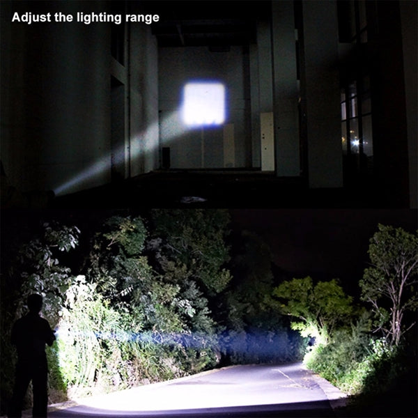 Handheld Zoomable Flashlight with COB Side Lights