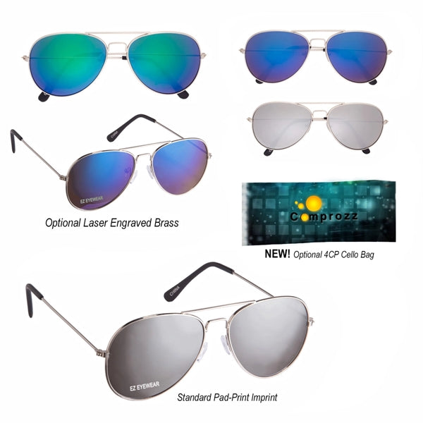 Pilot's Mirrored Aviator Sunglasses