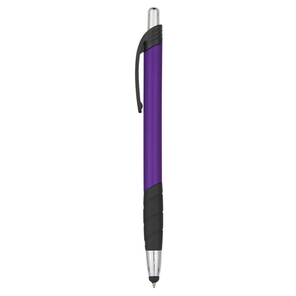 Sleek Plunger Action Pen with Stylus