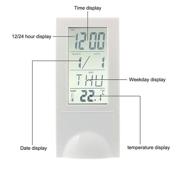 Transparent LED Digital Alarm Clock Weather Station