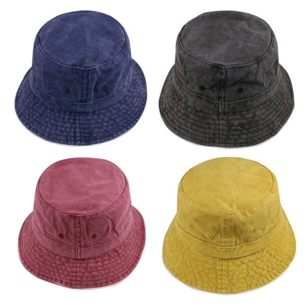 Unisex Cotton Washed Packable Bucket Hat