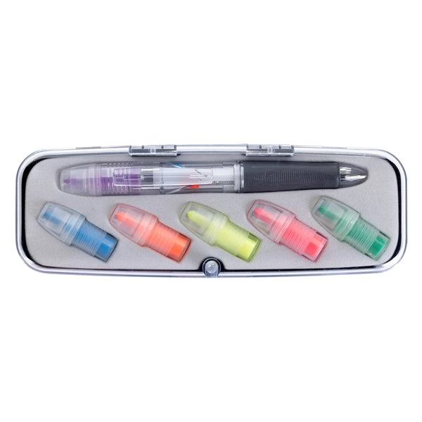 Multicolored Highlighter + Pen Kit