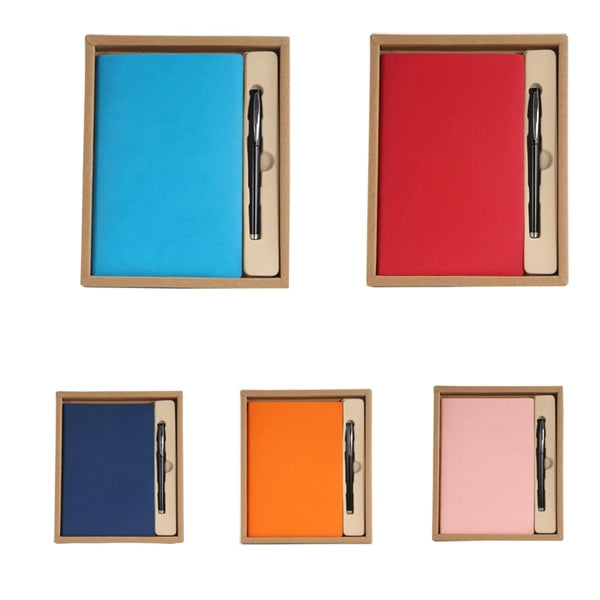 PU Leatherette Notebook Gift Set With Pen